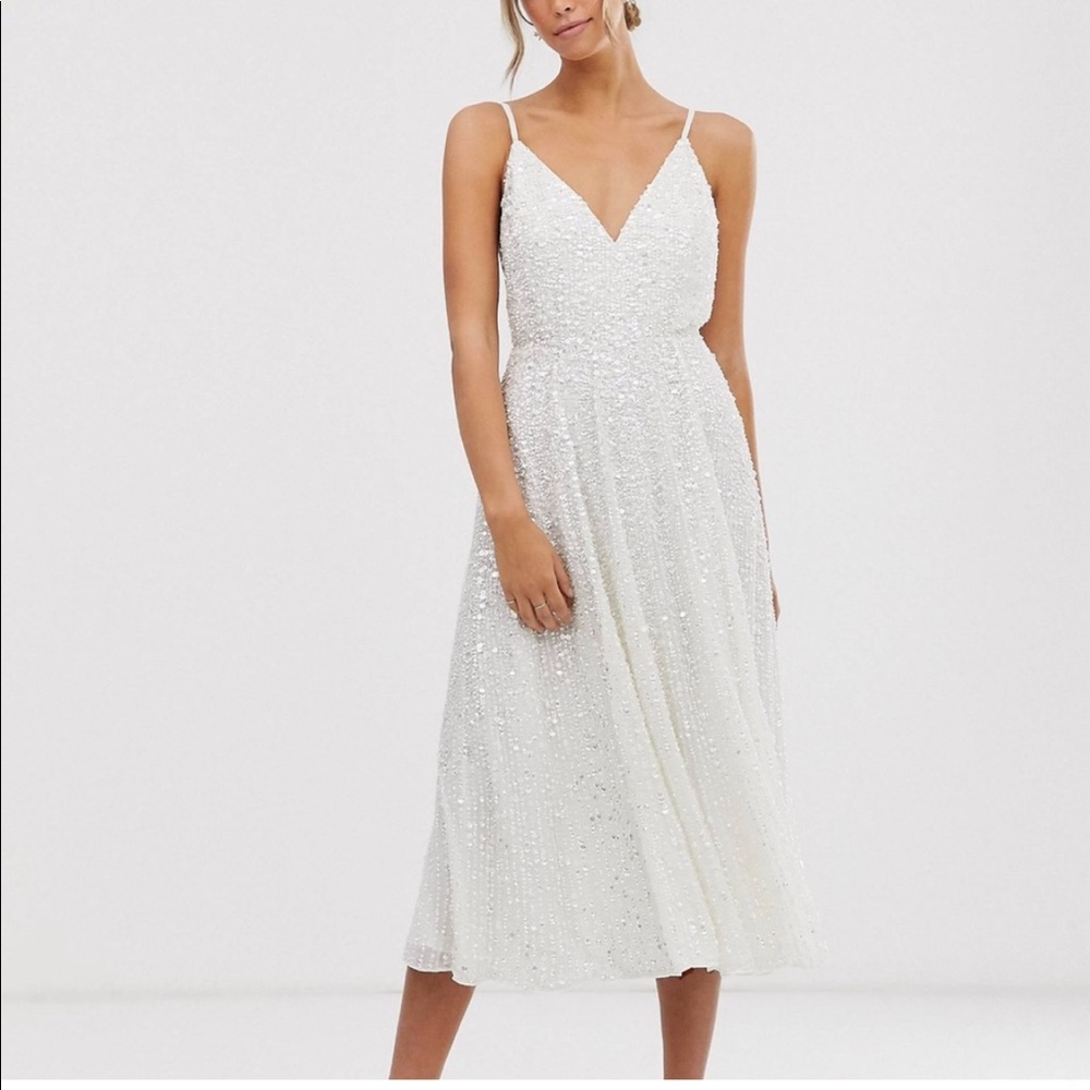 ASOS Eva embellish sequince midi dress